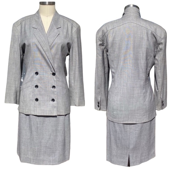 Vintage 80’s ESCADA Double Breasted Blazer & Skirt Set - Picture 3 of 16